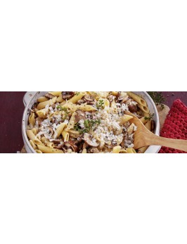 Baked-Brie-Pasta mit Pilzen