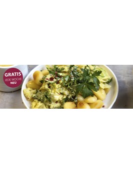 Gnocchi mit Wirsing in Dijonsenf-Rahm