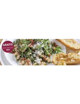 Weiße-Bohnen-Rucola-Salat mit Röstbroten