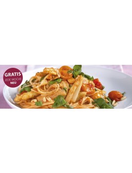Spaghetti mit gebratenem Spargel und Basilikum