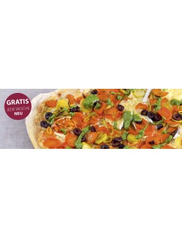 Möhren-Flammkuchen mit Bärlauch-Topping