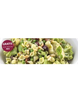 Nudelsalat mit Romanesco und Basilikum-Vinaigrette