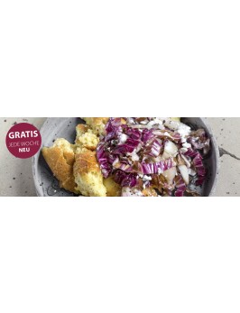 Pfefferschmarrn mit Birnen-Radicchio-Gemüse