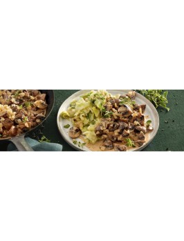 Deftige Pilzpfanne mit irischem Kartoffel-Spitzkohl-Püree (Colcannon) 