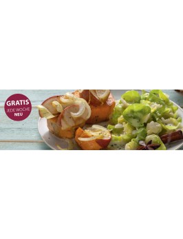 Rosenkohl in Kokosmilch mit Süßkartoffel-Apfel-Scheiben
