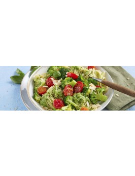 Spaghetti mit Brokkolipesto und karamellisierten Tomaten 