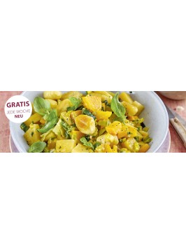 Steckrüben-Kürbis-Pfanne mit Gnocchi und Parmesan